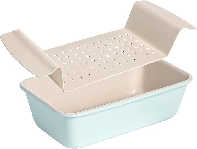 Tasty Smart Solutions Bakeware 9-Inch x 5-Inch Loaf Pan with Easy Lift Insert Durable Steel for Even Baking Premium Nonstick Coating Perforated Insert for Easy Lifting Dishwasher Safe Aqua