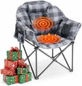 ABORON Oversized Heated Camping Chair Portable Folding Recliner with 3 Heat Settings Heavy-Duty Fully Padded Chair Supports Up to 500 lbs Ideal for Outdoor Adventures