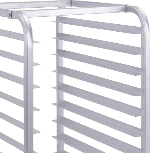 Giantex 10 Tier Aluminum Bakery Rack Commercial Kitchen Bun Pan Sheet Pan Rack Mobile Bakers Trolley with Storage Cooling Racks and Lockable Casters