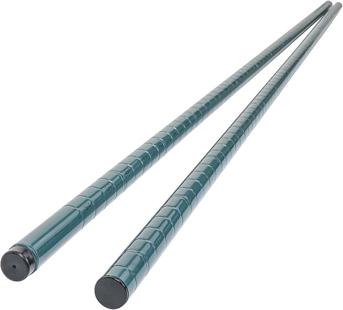Restaurantware-Shelving Posts ONLY: Chef 101 74 Inch Shelving Posts 4 NSF Certified Epoxy Poles - Shelves Sold Separately with 4 Leveling Feet Green Steel Poles No Corrosion