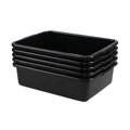 5-Pack 8 L Plastic Commercial Bus Box Tub Small Dishpan Tub Black