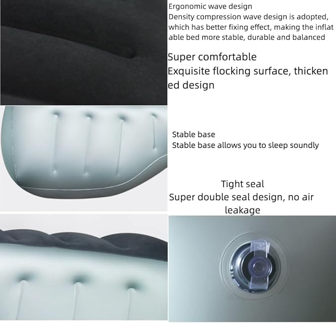 Car Bed Car Air Bed Car Mattress Back Seat Bed Back Seat Gap Filler Pad Inflatable Extender Portable Sleeping Accessories for SUV Camping Travel Rest with Air Pump