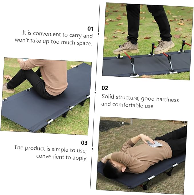 Sosoport Portable Folding Camping Bed Oxford Lightweight and Compact Design for Outdoor Use for Hiking Travel and Guest Sleeping
