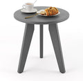 HDPS Outdoor Side Table Small Round Side Table Weather-Resistant Outdoor Side Tables for Patio Porch Deck End Table for Plant Stand Living Room Bedroom Gray