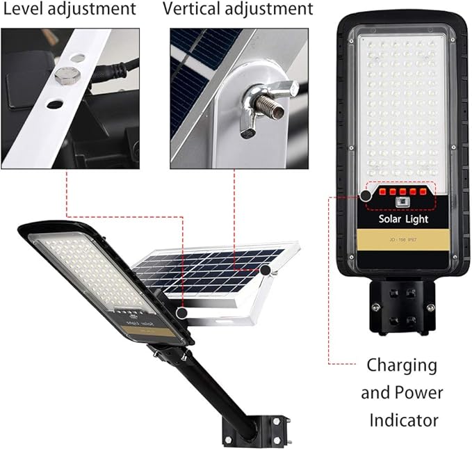 Solar Street Lights Outdoor Lamp 16000lm IP67 Waterproof Light with Anti Broken Remote Control Mounting Bracket Dusk to Dawn Security Led Flood Light for Yard Garden etc.