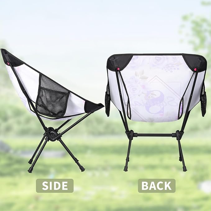 Camping Chair Personalized Backpacking Chair Lightweight Portable Folding Customized Name Chairs for Beach Sport Hiking (Purple)
