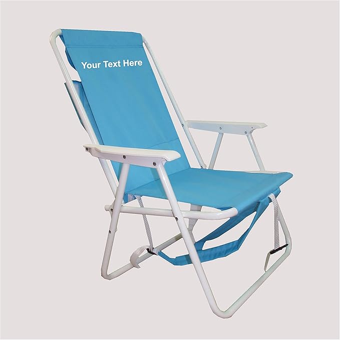Personalized Imprinted Basic Backpack Chair by Rio - Turquoise