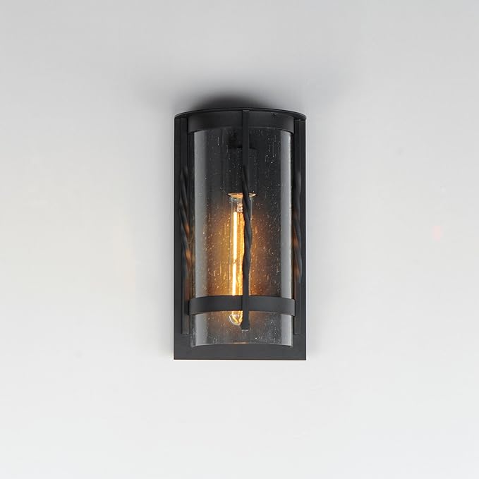 Maxim Lighting 30191CDBK I Foundry Collection 12 Inch One Light Outdoor Wall Sconce I Black Finish I Modern Contemporary Light Fixture I Adjustable Height I