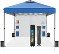 MFSTUDIO 10x10 Pop up Canopy Tent Gazebo Shelter Sun Shade Canopies One Push Setup Portable Popup Tents with Vented Top1 Storage Sidewall4 Sandbagsfor BeachPartiesCamping