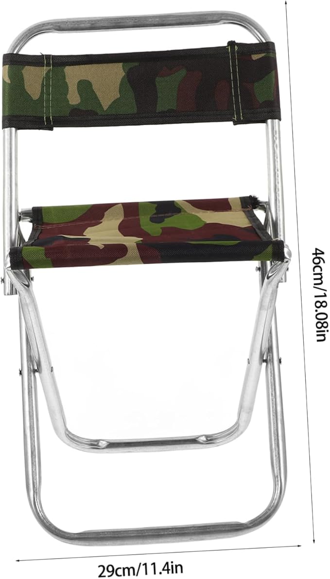 Portable Folding Chair Backrest Large Size Heavy-Duty Metal for Outdoor Fishing Camping and Hiking Lightweight and Easy to Carry Random Color
