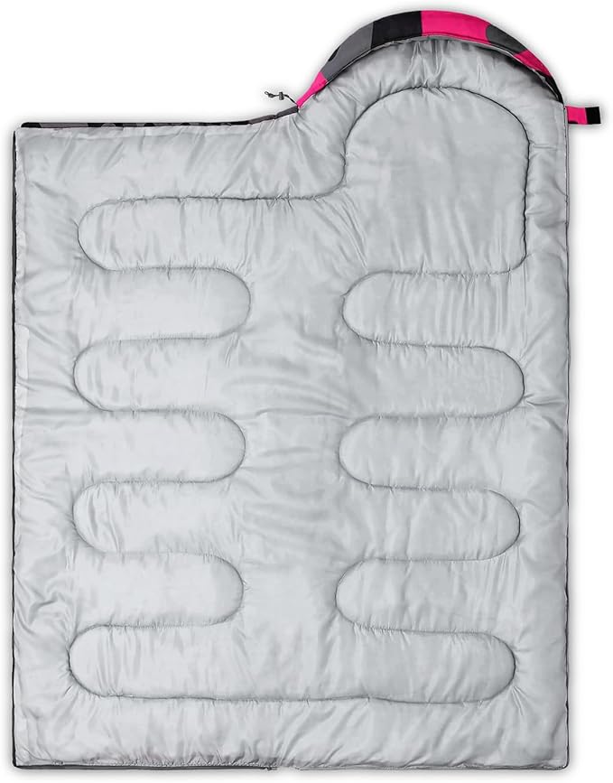QOOMO Camping Sleeping Bags3 Season Warm &amp Cool WeatherLightweightWaterproof Sleeping Bags for Adults &amp KidsTravelingand OutdoorsCamping Gear Equipment