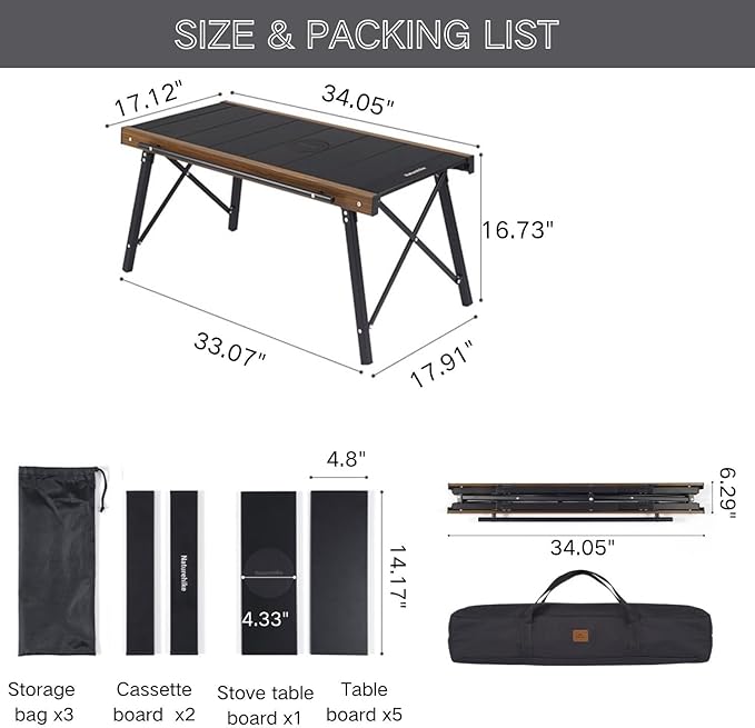 Naturehike Folding IGT Camping Table Portable IGT Table with Carry Bag IGT Cook System Camping Kitchen Foldable Picnic Table for Outdoor Camp Picnic Car RV Trip Patio Backyard BBQ