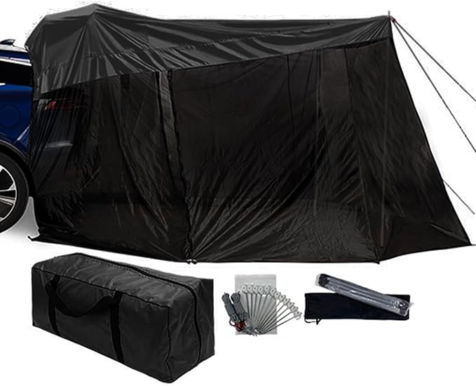 SUV Tent - Mesh/PU Waterproof Sun Protection Canopy126x78x76.7 Inch Windproof Portable SUV Tailgate Tent Vehicle Rear Hiking Traveling