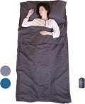 100% Cotton Sleeping Bag Liner with Full Length Zipper on 3 Sides Single/Double Adult Sleep Sack for Travel &amp Camping Multifunctional Travel Sheets (Unzipped 87”x87”) for Hotel Lightweight