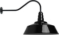 Steel Lighting Co. Large Outdoor Barn Light | Gooseneck Light Fixture | Made in America from 18-Gauge Steel | 20 Dome | 23 Gooseneck Black Exterior/White Interior