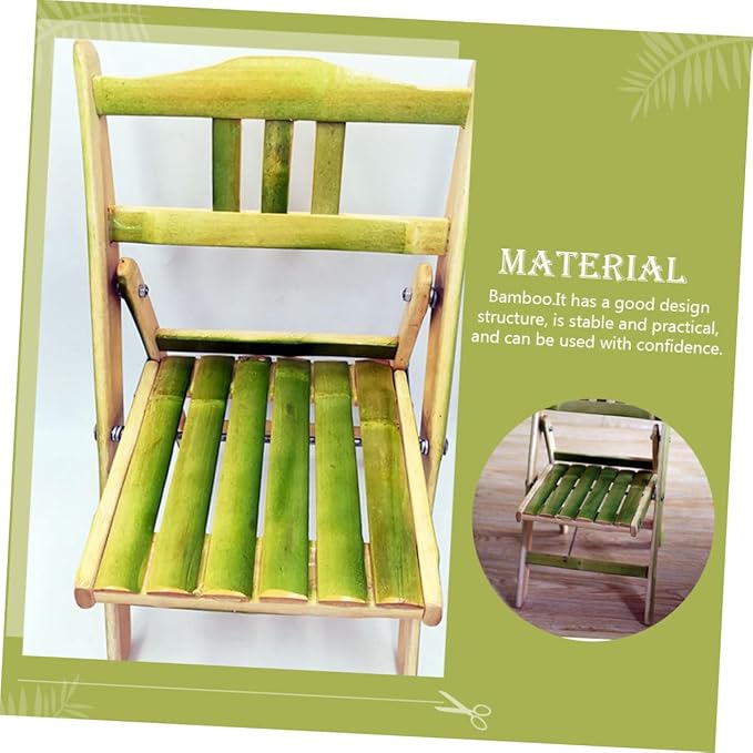 Hemoton Bamboo Folding Chair Easy to Install Camping Stool Student Back-Rest Portable for Home and Business