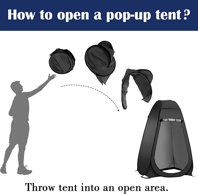 Pop Up Tent Upgrade Privacy Camping Shower Tent Portable Outdoor Sun Shelter for Outdoor Bathing Toilet Camping Biking Hiking Beach with 5.3 Gallon Shower Bag