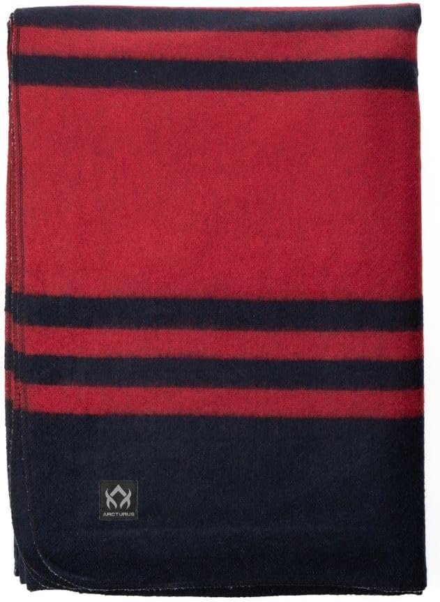 Arcturus Rainier Wool Blanket - 4.5lbs Warm Heavy Washable Large | Great for Camping Outdoors Survival &amp Emergency Kits (Lava Canyon)