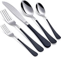 Black Silverware Set 20 Piece 18/0 Stainless Steel Flatware Black Handle Cutlery Set Service for 4 Black Forks Spoons and Knives Set unique silverware set Mirror Finish Dishwasher Safe