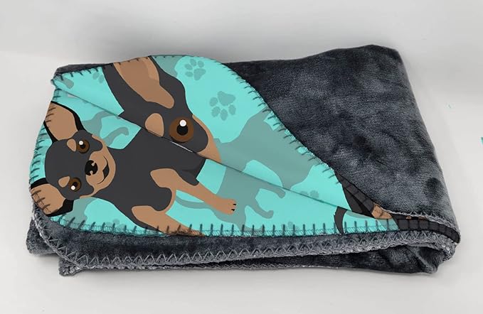 Caroline's Treasures MLM1067TBLT Black and Tan Chihuahua Soft Travel Blanket with Bag Airplane Blanket Indoor Outdoor Camping Blanket for Traveling Picnics Beach Trips Concerts