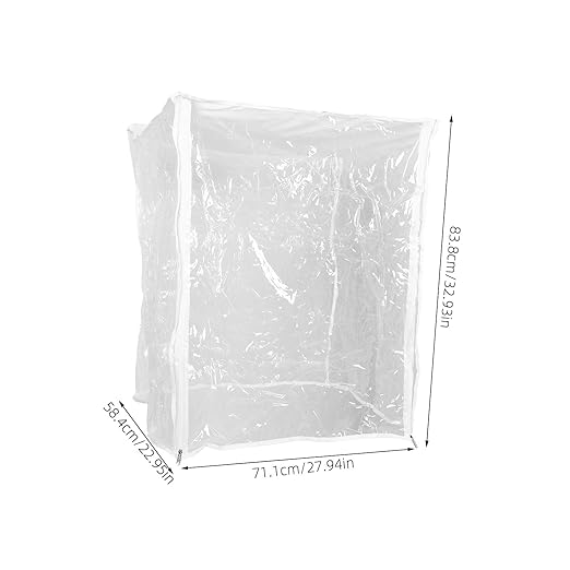 Protective Cover PVC 28X23X33 Inch Anti-Scratch Shield for Bakery Bun Pan Rack Appliance Dustproof Storage Accessory
