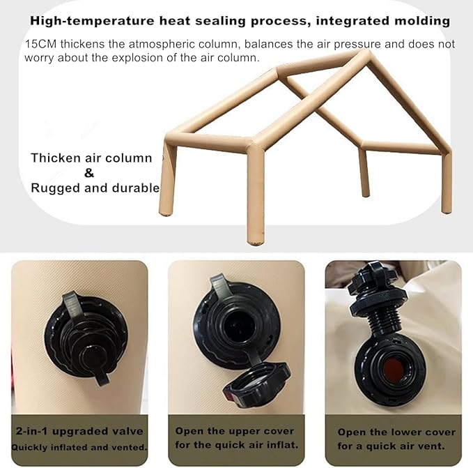 UNISTRENGH Waterproof Inflatable Cotton Camping Tent with Hand Pump Pop Up Outdoor 5-8 Person Glamping Tent House Breathable Large Luxury Tent