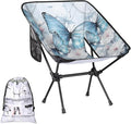 Portable Camping Chair Flowers Butterfly Ultralight Folding Camping Chair Abstract Butterfly Backpacking Hiking Chair with Cup Holder for Outdoor Travel Beach Picnic Festival 176 lbs Capacity