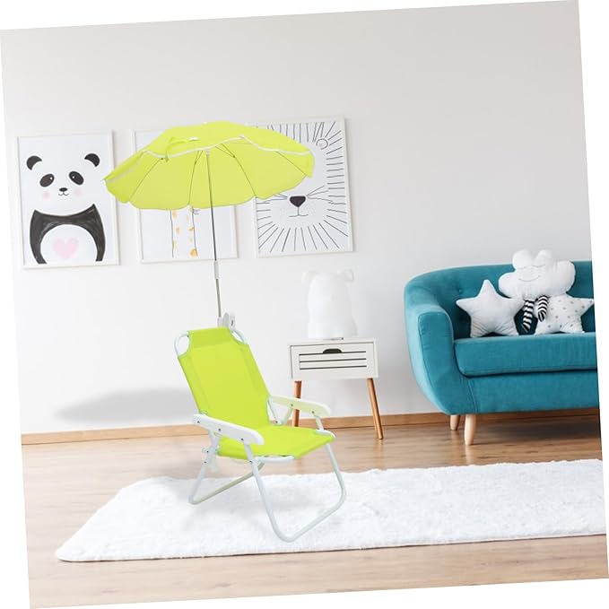 VANZACK 1set Boys and Girls Outdoor Umbrella Chair Ergonomic Beach Stool Sun Block and Tear-Resistant for Camping and Outdoor Activities Green