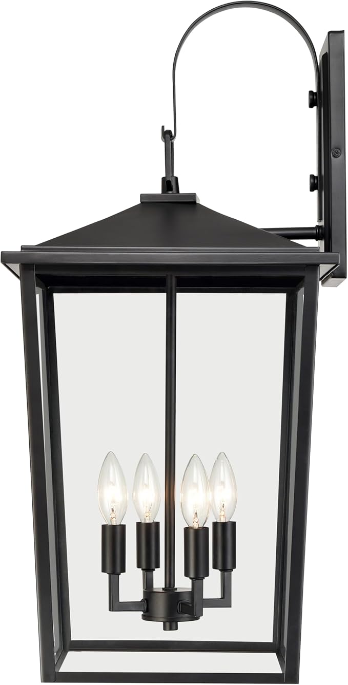 ML Lighting 2984-PBK Fetterton 4-Light Outdoor Wall Sconce in Powder Coated Black Finish