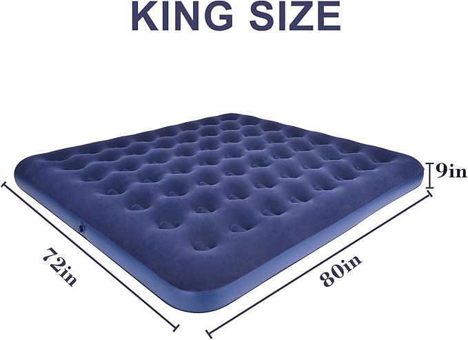 King Size Air Mattress Inflatable Bed Blow Up Mattress Camping Sleeping Pad