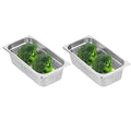 Hotel Pans 2-Pack 1/3 Size Stainless Steel Perforated Steam Table Pan 4 Deep Food Grade Anti-Jam Commercial Buffet Pan for Kitchen Drain &amp Steam Vegetables Dishwasher &amp Oven Safe