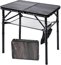 Small Folding Camping Table 2ft Portable Picnic Table Aluminum 24 x 16 3 Adjustable Heights Portable Lightweight Table Dining for RV Picnic Beach (Black Lava)