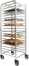 20-Tier Half &amp Full Sheet Bun Pan Rack - Bread Bakers Rack for Commercial Kitchen Rolling Baking Cart with Brake Wheels 26 L x 20.3 W x 68.3 H