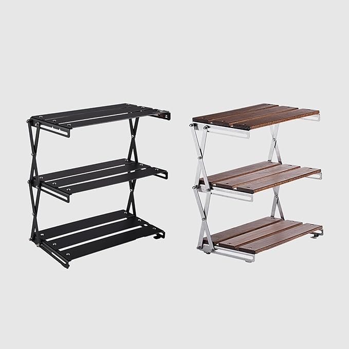 Folding Metal Aluminum Alloy Storage Rack Folding Shelf Storage Display Rack Desktop Storage Rack Camping Storage Rack