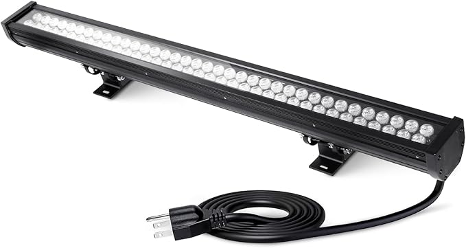 72W 7920LM Super Bright LED Wall Washer Light Bars 6000K Daylight White IP67 Waterproof Heavy Duty 120V Outdoor LED Linear Lights Bar with On/Off Switch for Landscape Building (40 Inch)