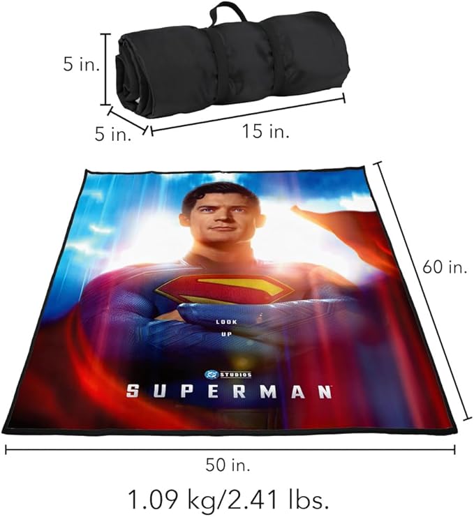 LOGOVISION Superman (2025) Look Up Poster Outdoor Blanket for Picnic Beach Camping Park Tailgate 50x60