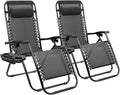 FWZJ Folding Recliners Chairs Outdoor Set of 2 Sun Lounger Zero Gravity Reclining Sun Lounger Chair Lounger ReclinerAdjustable Back Deck Chair for Patio Camping Beach-C (A)