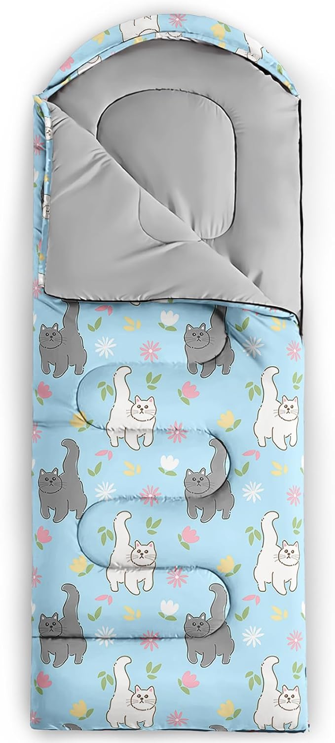 Space Astronaut Sleeping Bag for Boys KidsCute Space Rockets Lightweight Portable Compact with Compression SackMoon and Stars Clouds Camping Bag for Backpacking Travelling Outdoor Hiking