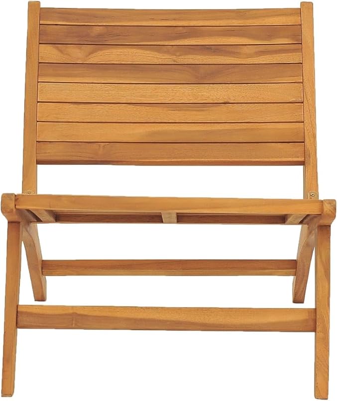 Patio Chair with Footrest Solid Teak Wood Lounge Chair Outdoor Furniture for Garden and Patio Relaxation Reclining High Back with Detachable Footrest Durable Teak Wood Easy Assembly