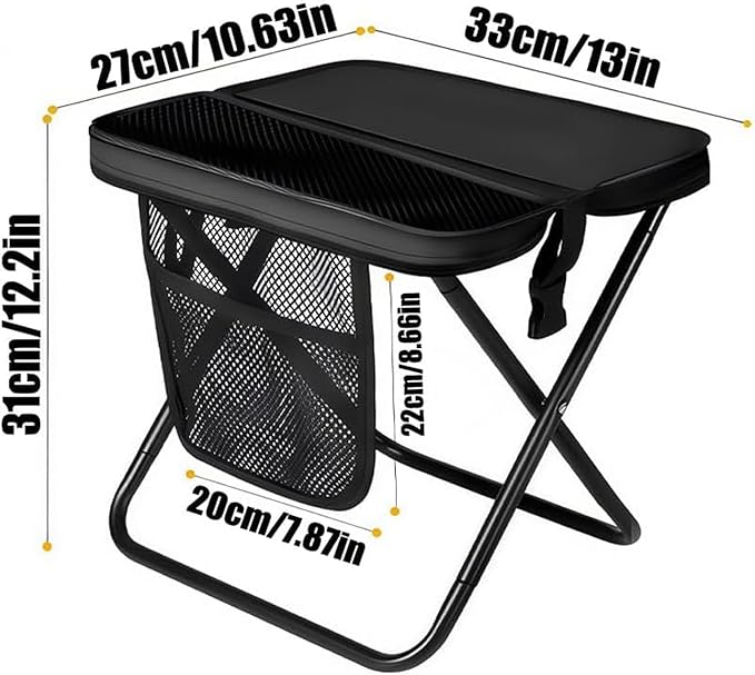 2026 New Large Foldable Backpack Stool for Adults - Portable Camping Stool with Sling Bag 300lbs Capacity for Camping Fishing Hiking Travel Picnic (Khaki)