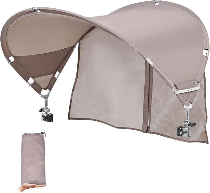 XL Universal Chair Canopy Umbrella UPF 50+ Foldable Sun Shade Attachment with Adjustable Clamp Fits Most Brands’ Beach Camping Lawn Tanning Zero Gravity Lounge &amp Fishing Chairs