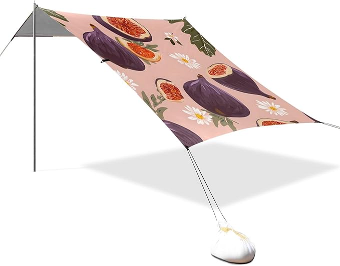 Beach Tent Sun Shelter Purple Fig Lightweight &amp Easy Setup Beach Shade Canopy for Camping Fishing