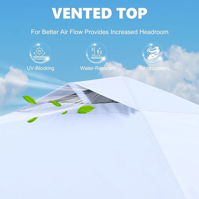 MASTERCANOPY Durable Pop-up Canopy Tent with 1 Sidewall (6.6'x6.6'White)