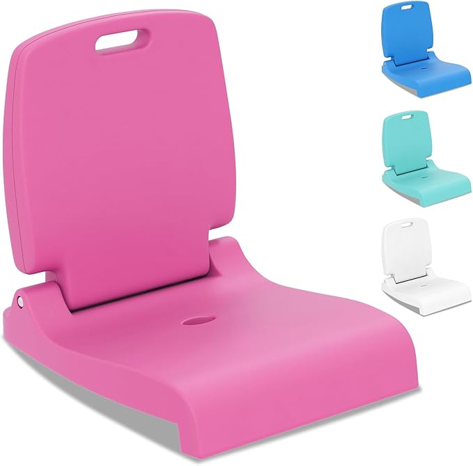 Goplus Poolside Chair for Edge of Pool Foldable Portable Flip Seat w/Back Support &amp 2 Handles Lightweight Outdoor Camping Chair for Stadium Tailgating Fishing Boats Beach (Pink 1 Pack)