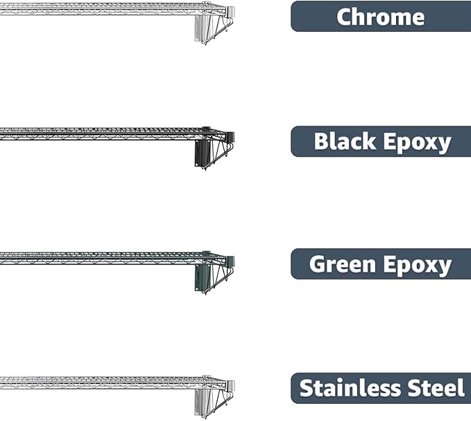 14 x 24 Wire Green Epoxy Wall Mount Shelf Commercial Fixed Wall Mount Rack NSF Metal Floating Shelving for Kitchen Stock Rooms Home and Hotel