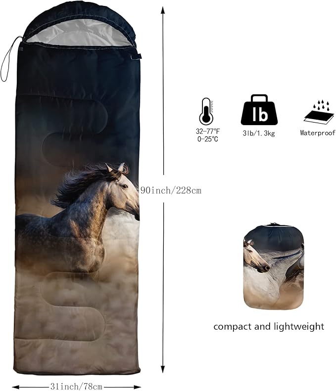 QOOMO Camping Sleeping Bags3 Season Warm &amp Cool WeatherLightweightWaterproof Sleeping Bags for Adults &amp KidsTravelingand OutdoorsCamping Gear Equipment