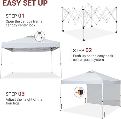 10x10ft Pop-Up Canopy Outdoor Screen Tent with Mesh Mosquito Netting Sidewalls Waterproof &amp UV-Block Shade Shelter for Camping Picnic Deck &amp Backyard Events