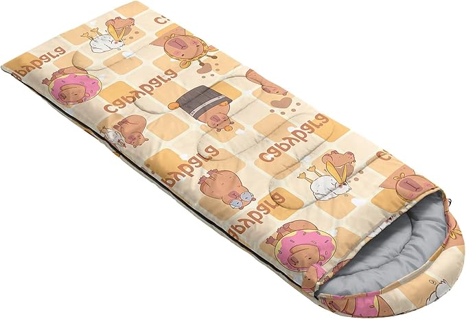 Kids Sleeping Bag for Boys GirlsCartoon Blue Unicorn Print-Lightweight Warm Portable Outdoor Indoor-Waterproof Cold Weather Resistant Sleeping Bag for Camping Hiking