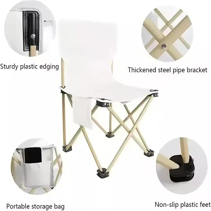 7 Piece Foldable Camping Chairs and Table Set Portable Picnic Table with 6 Chairs Side Pockets &amp Carrying Bag Outdoor Lightweight Table Chair Set for Hiking RV TravelBlack