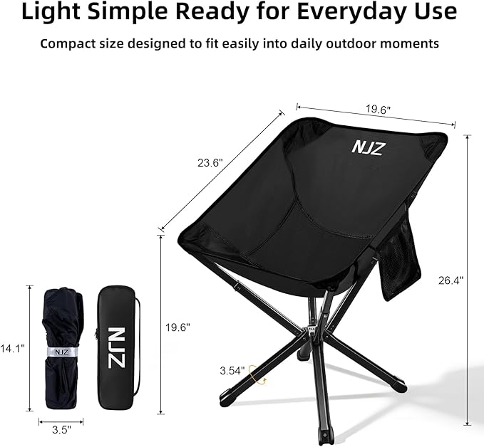 Lightweight Folding Camping Chair — Compact &amp Easy to Use Portable Chair for Everyday Outdoor Comfort Beach Camping Travel &amp Backyard